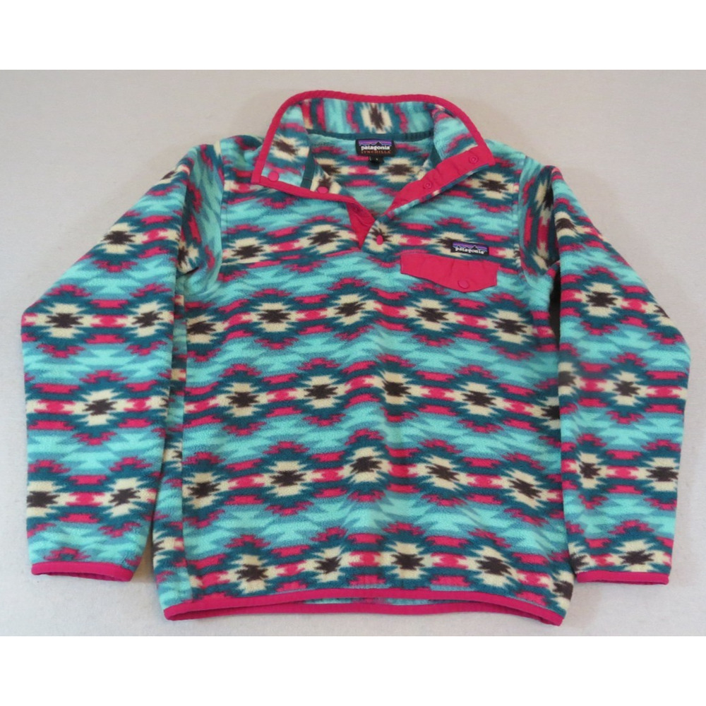 Patagonia Synchilla Snap-T Fleece Pullover Wild Desert Beryl Green Women's S EUC